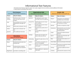 Informational Text Features