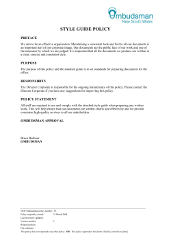 STYLE GUIDE POLICY - NSW Ombudsman