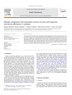 Phenolic composition and antioxidant activity of culms and sugarcane