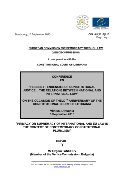 Primacy or supremacy of international and EU Law in the context of