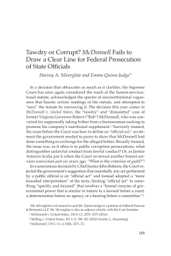 Tawdry or Corrupt? McDonnell Fails to Draw a Clear