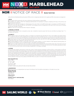 Notice of Race - One Design