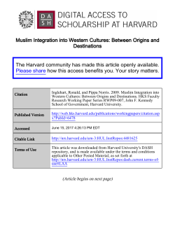 Muslim Integration into Western Cultures: Between Origins and