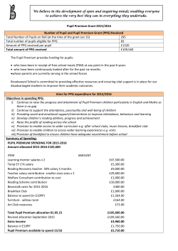 Pupil Premium Grant 2015/2016 Number of Pupil and Pupil