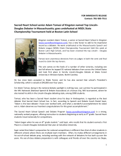 Sacred Heart School senior Adam Tomasi of Kingston named Top