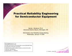 Practical Reliability Engineering for Semiconductor Equipment