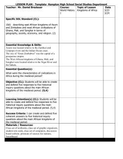 LESSON PLAN​ Template Hampton High School Social Studies