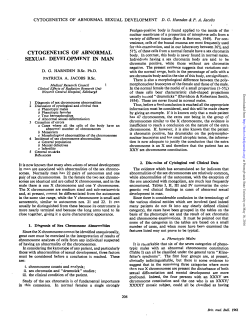 CYTOGENETlCS OF ABNORMAL SEXUAL