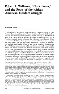 Robert F. Williams, "Black Power," and the Roots of the African
