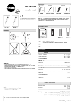 Instruction manual testo 106-T1/-T2
