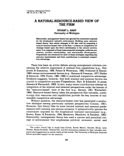 a natural-resource-based view of the firm