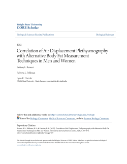 Correlation of Air Displacement Plethysmography