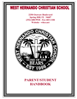 PS Handbook - West Hernando Christian School