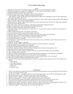 The Crucible Study Guide