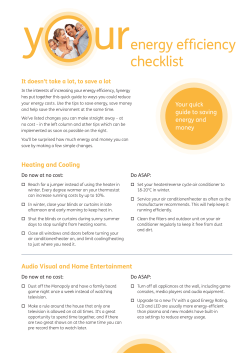 energy efficiency checklist