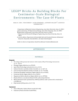 LEGO® Bricks As Building Blocks For Centimeter-Scale