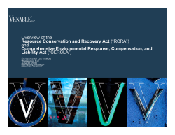 Overview of the Resource Conservation and Recovery Act (&ldquo;RCRA