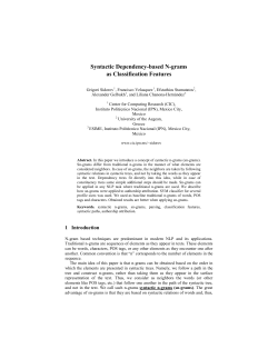 Syntactic Dependency-based N-grams as Classification Features