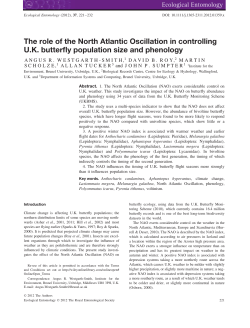 The role of the North Atlantic Oscillation in controlling UK butterfly