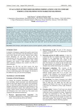 evaluation of prepared shampoo
