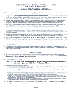 State Debate Judging Instructions