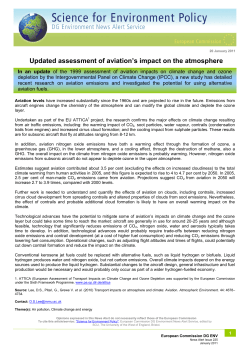 Updated assessment of aviation`s impact on the atmosphere