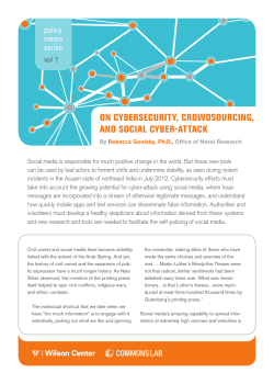 on cybersecurity, crowdsourcing, and social cyber