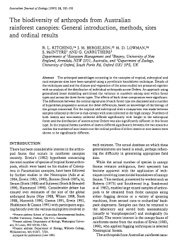 The biodiversity of arthropods from Australian rainforest canopies