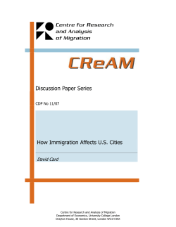 Discussion Paper Series How Immigration Affects U.S. Cities