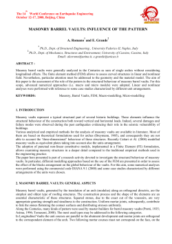 MASONRY BARREL VAULTS: INFLUENCE OF THE PATTERN