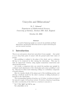 Unicycles and Bifurcations - Department of Mathematical Sciences
