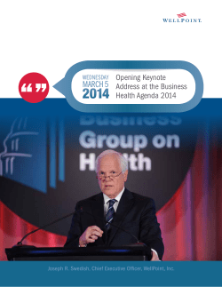 Opening Keynote Address at the Business Health