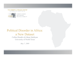 Political Disorder in Africa: A New Dataset