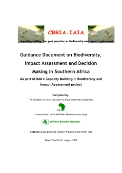 CBBIA Guidance Document on Biodiversity, Impact Assessment and