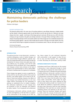 Maintaining democratic policing - Australian Institute of Police