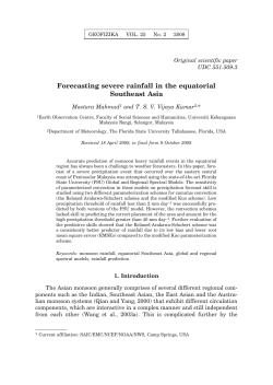 Forecasting severe rainfall in the equatorial Southeast Asia