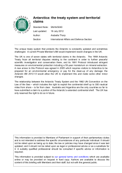 Antarctica: the treaty system and territorial claims