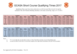 Qualifying Times - Gloucester County ASA