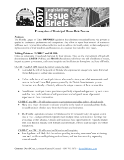 Preemption of Municipal Home Rule Powers