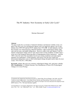 The PC Industry: New Economy or Early Life