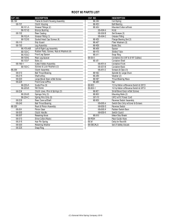 ROOT 66 PARTS LIST