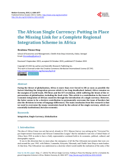 The African Single Currency: Putting in Place the Missing Link for a