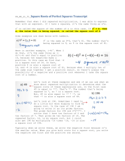 PA_M6_S1_T1_Square Roots of Perfect Squares Transcript