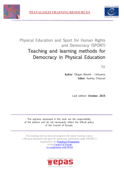 Teaching and learning methods for Democracy