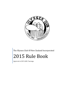 2015 Rule Book - Ulysses Club of NZ Inc