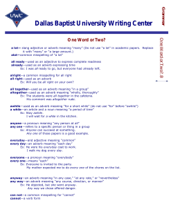 One Word or Two? - Dallas Baptist University