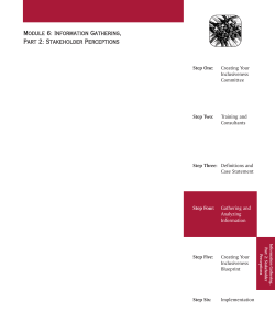 Module 6: Information Gathering, Part 2: Stakeholder Perceptions