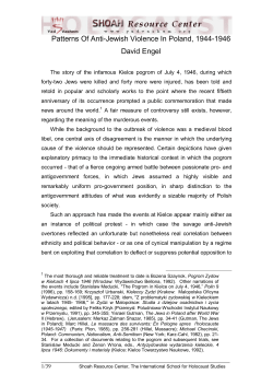 Patterns Of Anti-Jewish Violence In Poland, 1944