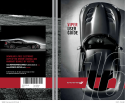 2016 Dodge Viper User`s Guide