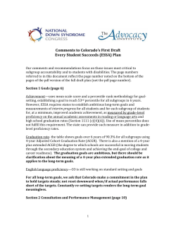 Comments to Colorado`s First Draft Every Student Succeeds (ESSA